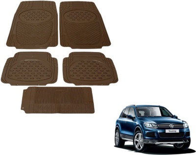 MOCKHE Rubber, Plastic Standard Mat For  Volkswagen Touareg(Brown)