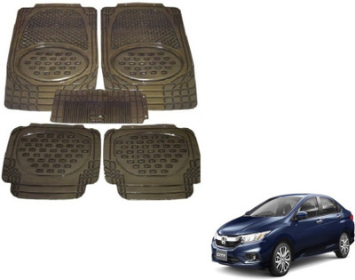 MOCKHE Rubber, Plastic Standard Mat For  Honda New City(Grey)
