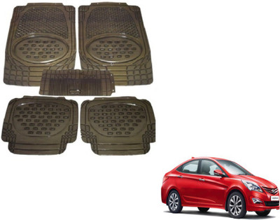 MOCKHE Rubber, Plastic Standard Mat For  Hyundai Verna Fluidic(Grey)