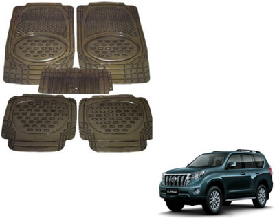 MOCKHE Rubber, Plastic Standard Mat For  Toyota Land Cruiser Prado(Grey)