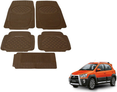 MOCKHE Rubber, Plastic Standard Mat For  Toyota Etios Cross(Beige)