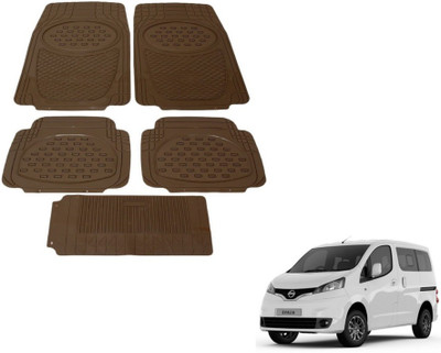MOCKHE Rubber, Plastic Standard Mat For  Nissan Evalia(Brown)