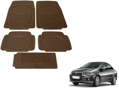 MOCKHE Rubber, Plastic Standard Mat For  Fiat Linea(Beige)