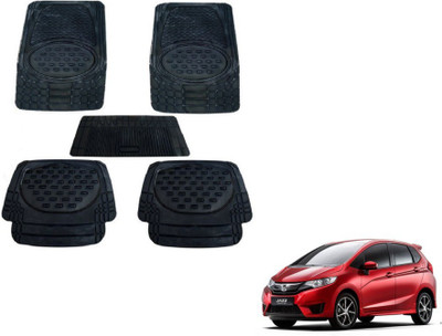 MOCKHE Rubber, Plastic Standard Mat For  Honda Jazz(Black)