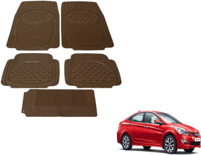 MOCKHE Rubber, Plastic Standard Mat For  Hyundai Verna Fluidic(Beige)