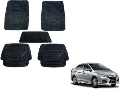 MOCKHE Rubber, Plastic Standard Mat For  Honda New City(Black)