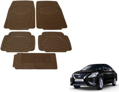 MOCKHE Rubber, Plastic Standard Mat For  Nissan Sunny(Beige)