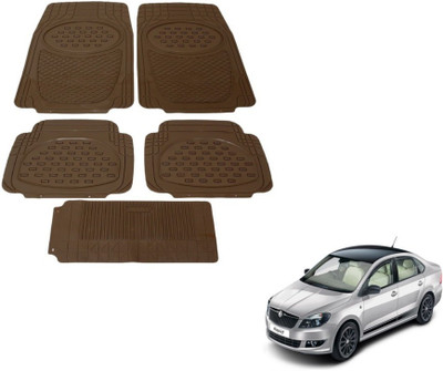 MOCKHE Rubber, Plastic Standard Mat For  Skoda Rapid(Beige)