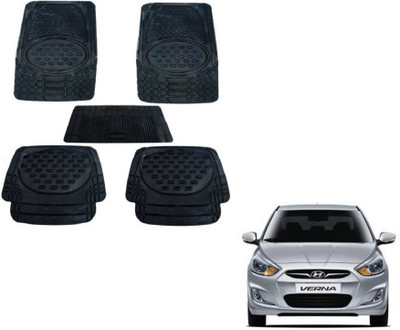 MOCKHE Rubber, Plastic Standard Mat For  Hyundai Verna(Black)