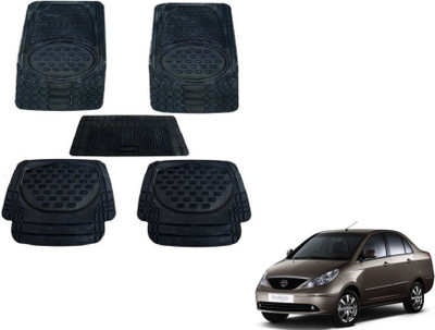 MOCKHE Rubber, Plastic Standard Mat For  Tata Indigo CS(Black)