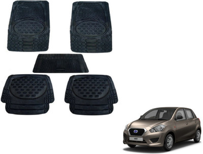MOCKHE Rubber, Plastic Standard Mat For  Datsun Go(Black)