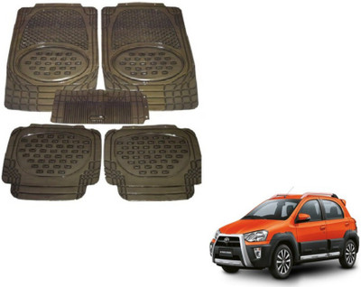 MOCKHE Rubber, Plastic Standard Mat For  Toyota Etios Cross(Grey)