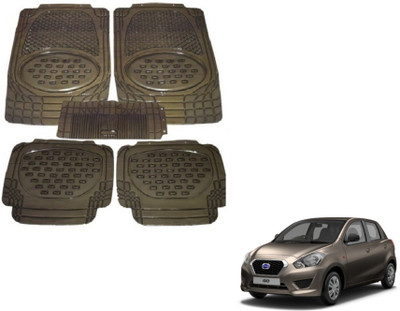 MOCKHE Rubber, Plastic Standard Mat For  Datsun Go(Grey)