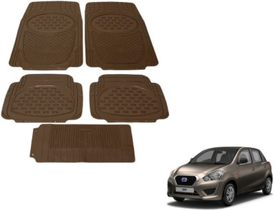 MOCKHE Rubber, Plastic Standard Mat For  Datsun Go(Beige)
