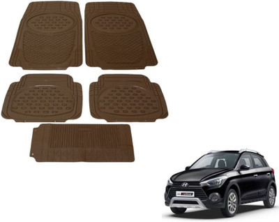MOCKHE Rubber, Plastic Standard Mat For  Hyundai i20(Brown)