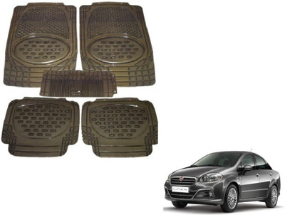 MOCKHE Rubber, Plastic Standard Mat For  Fiat Linea(Grey)