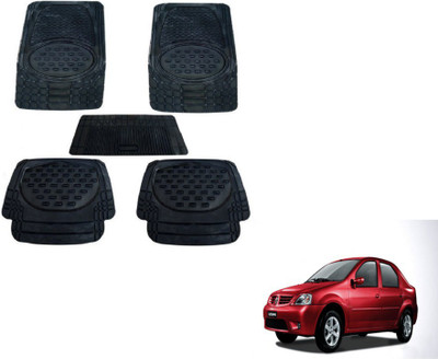 MOCKHE Rubber, Plastic Standard Mat For  Mahindra Logan(Black)