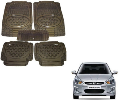 MOCKHE Rubber, Plastic Standard Mat For  Hyundai Verna(Grey)