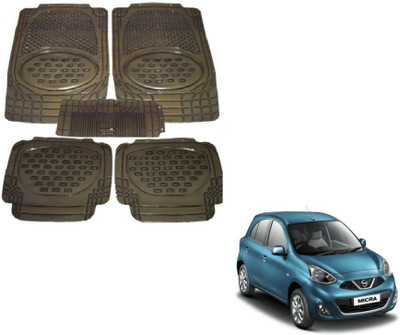 MOCKHE Rubber, Plastic Standard Mat For  Nissan Micra(Grey)