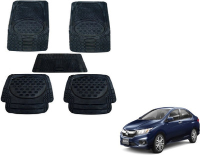 MOCKHE Rubber, Plastic Standard Mat For  Honda New City(Black)