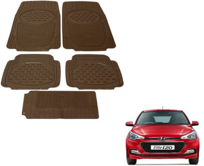 MOCKHE Rubber, Plastic Standard Mat For  Hyundai Elite i20(Beige)