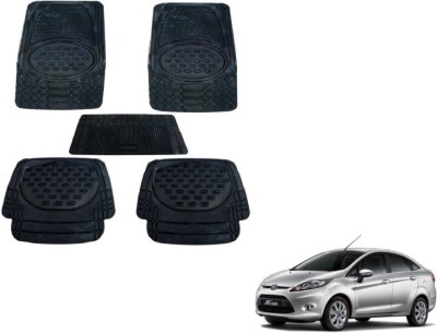 MOCKHE Rubber, Plastic Standard Mat For  Ford New Fiesta(Black)