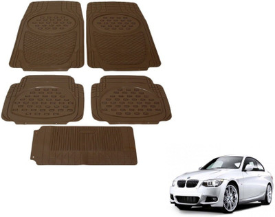 MOCKHE Rubber, Plastic Standard Mat For  BMW 320D(Brown)