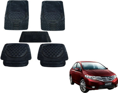 MOCKHE Rubber, Plastic Standard Mat For  Honda City(Black)