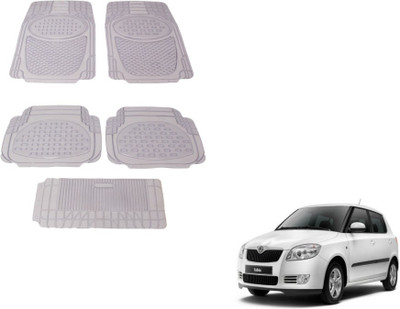 MOCKHE Rubber, Plastic Standard Mat For  Skoda Fabia(Clear)