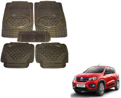 MOCKHE Rubber, Plastic Standard Mat For  Renault Kwid(Grey)
