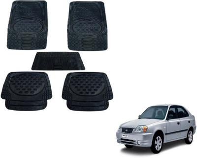 MOCKHE Rubber, Plastic Standard Mat For  Hyundai Accent(Black)
