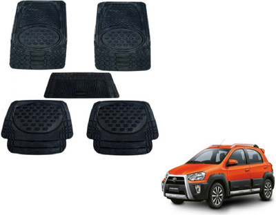 MOCKHE Rubber, Plastic Standard Mat For  Toyota Etios Cross(Black)