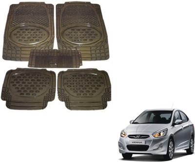 MOCKHE Rubber, Plastic Standard Mat For  Hyundai Fluidic Verna(Grey)