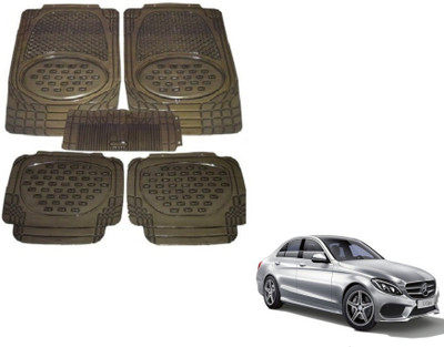MOCKHE Rubber, Plastic Standard Mat For  Mercedes Benz C-Class(Grey)