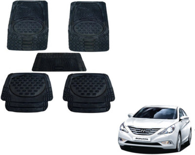 MOCKHE Rubber, Plastic Standard Mat For  Hyundai Sonata(Black)