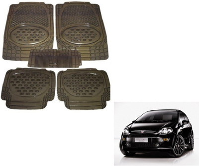 MOCKHE Rubber, Plastic Standard Mat For  Fiat Punto Evo(Grey)