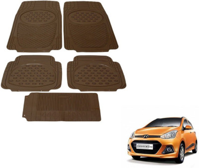 MOCKHE Rubber, Plastic Standard Mat For  Hyundai Grand i10(Beige)