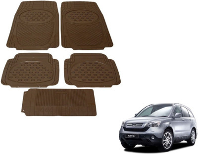 MOCKHE Rubber, Plastic Standard Mat For  Honda CR-V(Brown)
