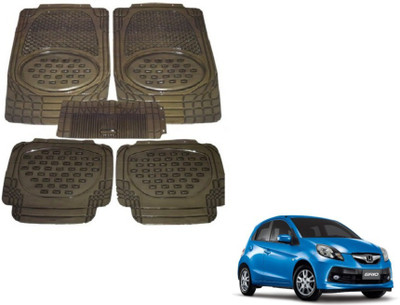 MOCKHE Rubber, Plastic Standard Mat For  Honda Brio(Grey)
