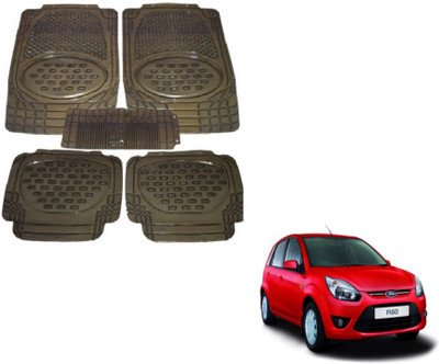 MOCKHE Rubber, Plastic Standard Mat For  Ford Figo(Grey)