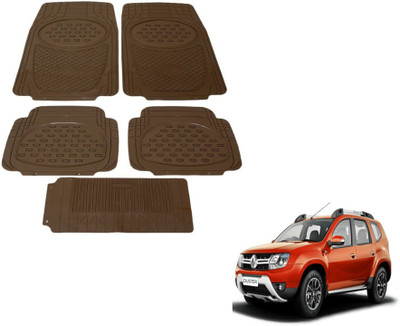 MOCKHE Rubber, Plastic Standard Mat For  Renault Duster(Brown)