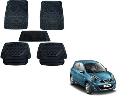 MOCKHE Rubber, Plastic Standard Mat For  Nissan Micra(Black)