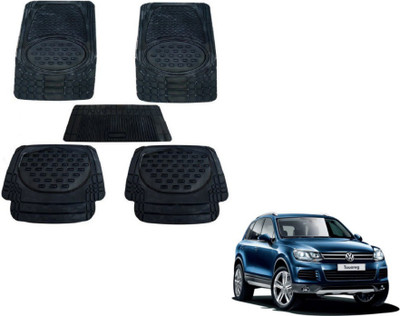 MOCKHE Rubber, Plastic Standard Mat For  Volkswagen Touareg(Black)