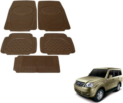 MOCKHE Rubber, Plastic Standard Mat For  Tata Sumo Grande(Brown)