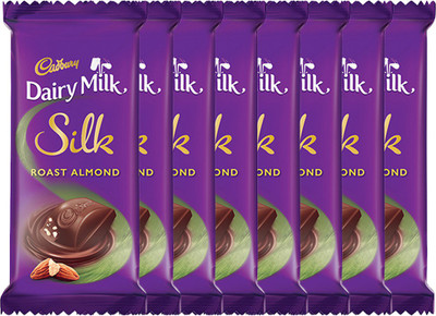 

Cadbury Dairy Milk Silk Roast Almond Chocolate Bars(Pack of 8, 440 g)