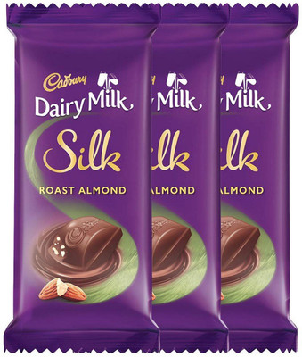 

Cadbury Dairy Milk Silk Roast Almonds Chocolate Bars(Pack of 3, 411 g)