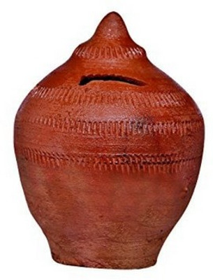Krishna Mitti Ki Gullak Coin Bank(Brown)