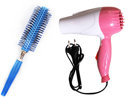 

Majik Round Brush with Hair Dryer Pink Colored (Set of 2 )(Set of 2)