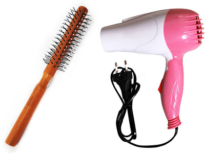 

Majik Wooden Round Brush and hair Dryer(Set of 2)