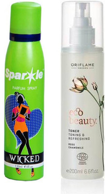 

Oriflame Sweden Ecobeauty Toner 200ml (32198) With one sparkle perfume spray 150 ml(Set of 2)